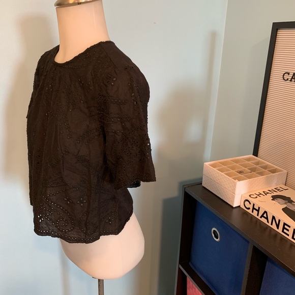 Like NEW! Michael Kors Black Eyelet Crop Top 🌟 - Picture 4 of 5